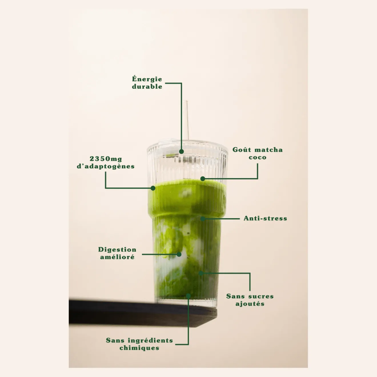 Alternative Café Adaptogène – Gout Matcha Coco