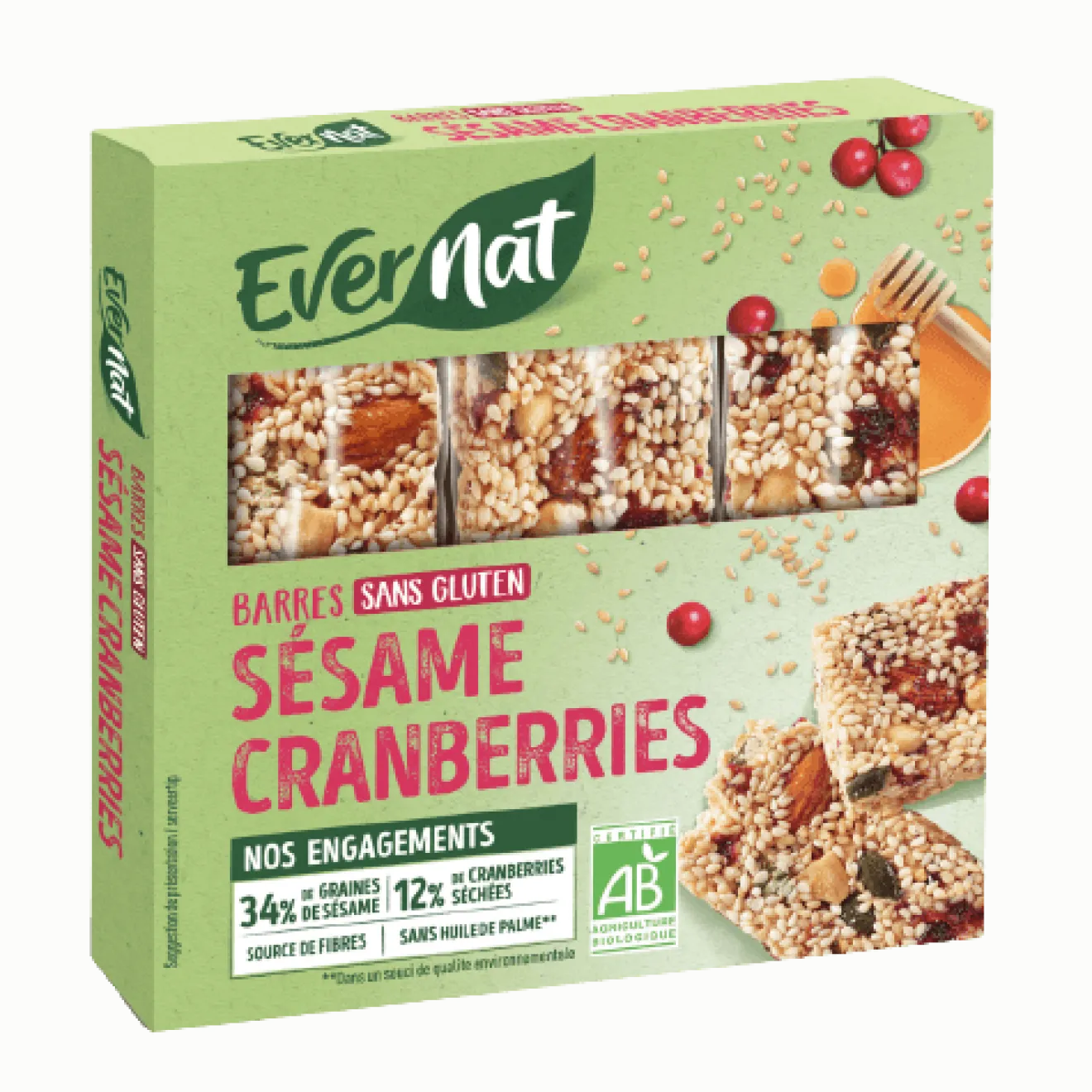 Barres Sesame Cranberries Bio