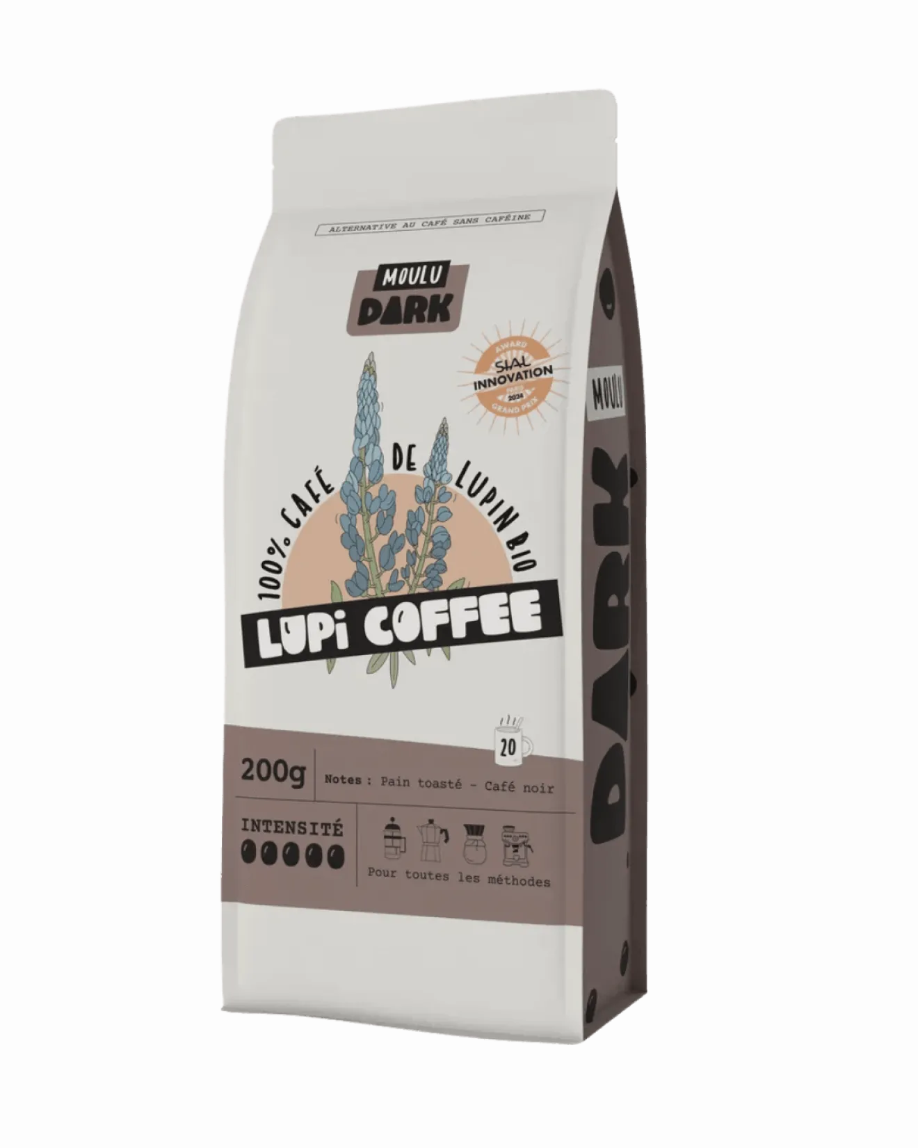 Café de lupin noir moulu Bio
