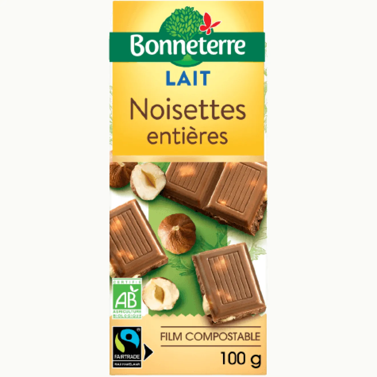 Chocolat Lait Noisettes Entières Bio