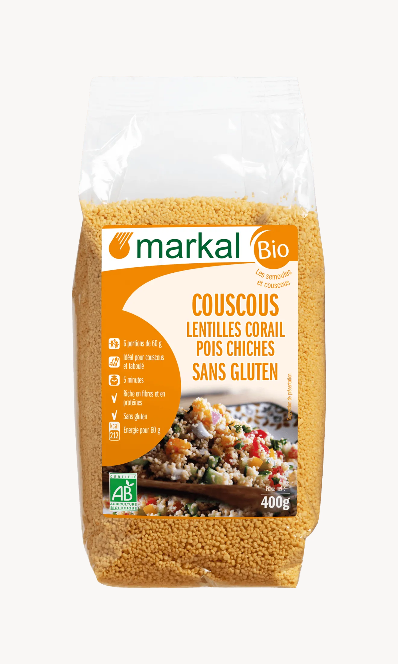 Couscous Lentilles Corail Pois Chiches Sans Gluten Bio