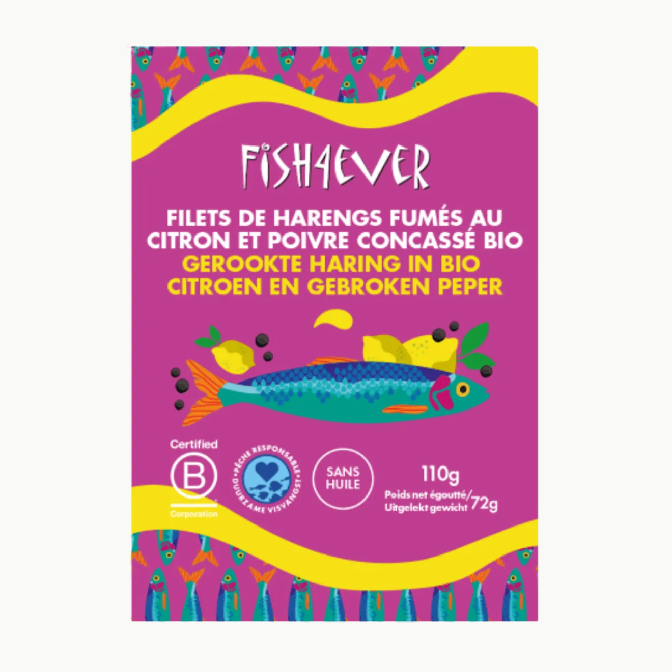 Filets hareng fumés citron & poivre concassé