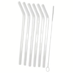 Kit 4 Pailles Inox courbées + 1 goupillon