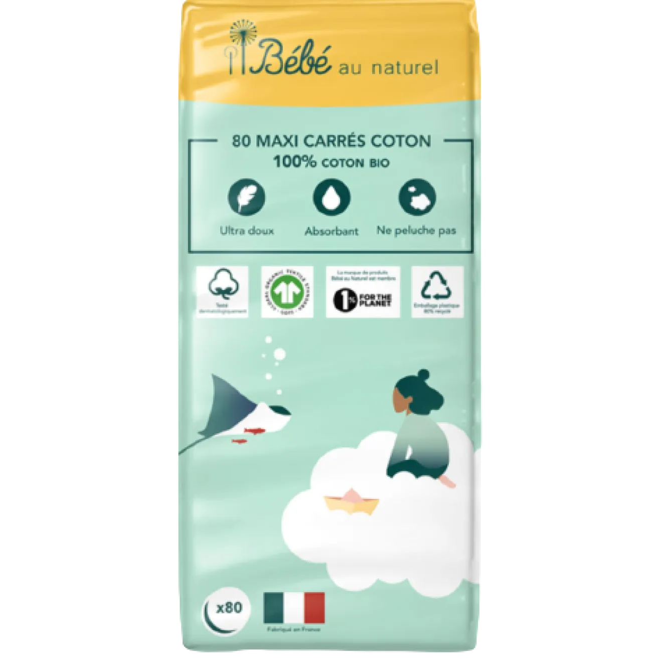 Maxi Carrés 100% Coton Bio