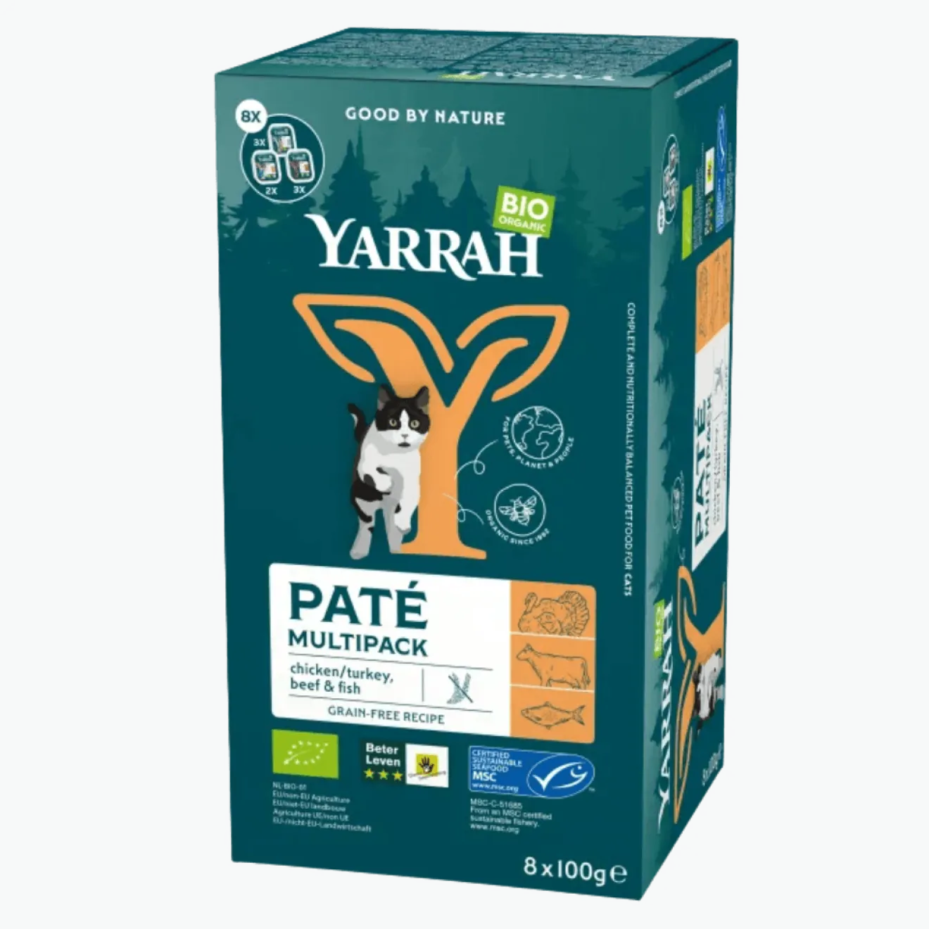 Multi Pack Saumon Dinde Bœuf Chat Sans Céréales Bio