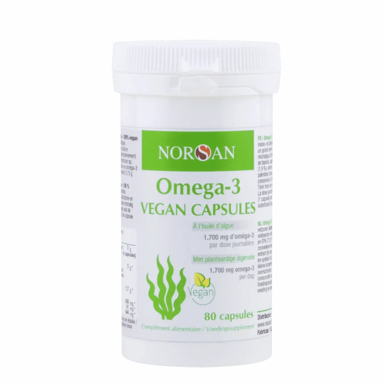 Omega-3 Vegan Capsules 1700 mg Huile Algue