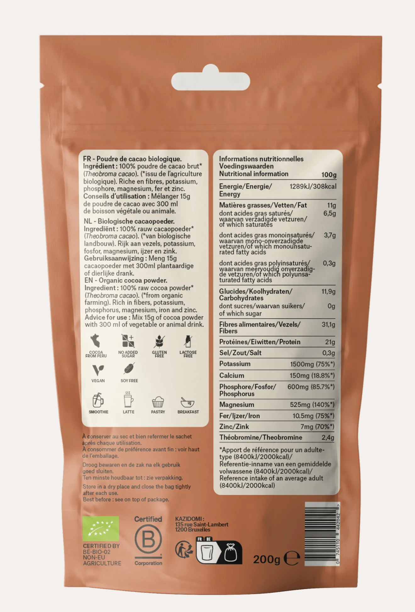Poudre de Cacao Bio