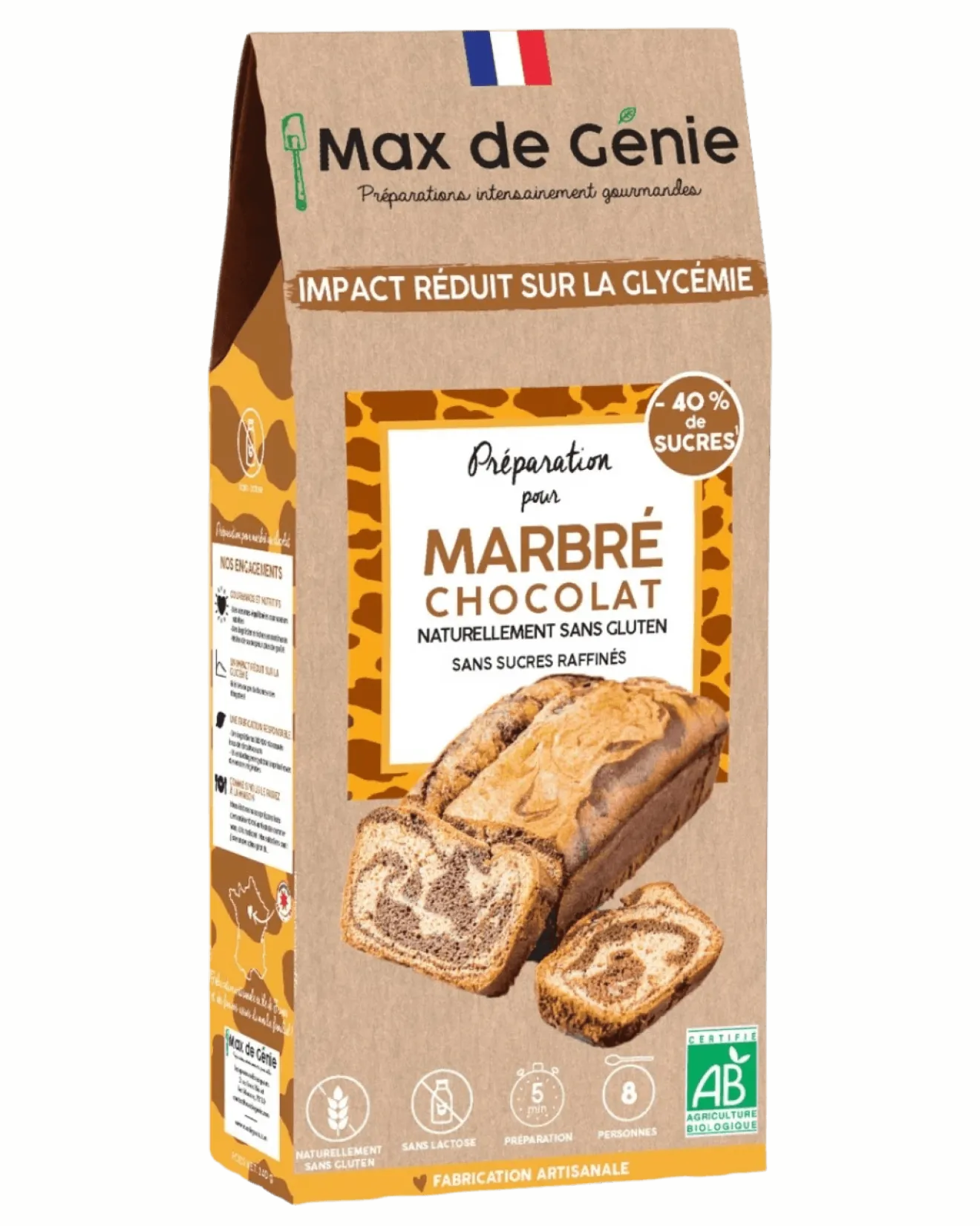 Préparation marbré au chocolat IG bas Bio