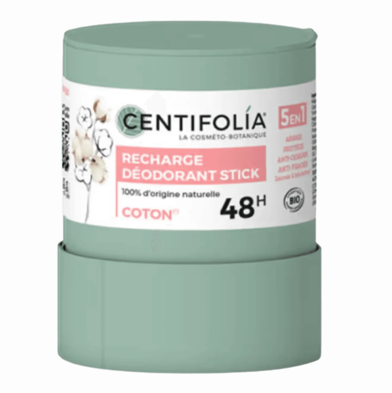 Recharge Déodorant Fleur de coton Stick rechargeable 48H Bio