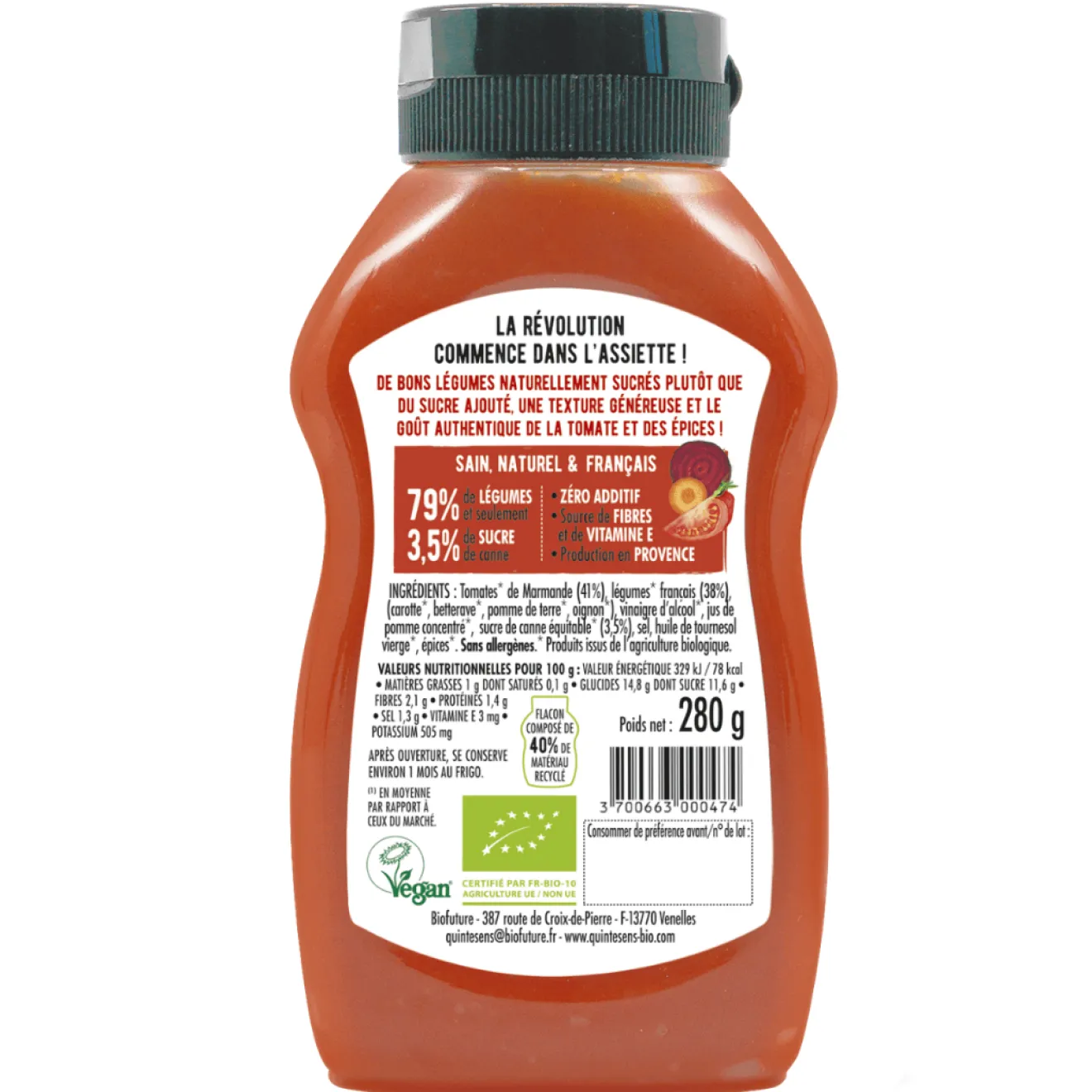 Sauce l'incroyable Ketchup Bio