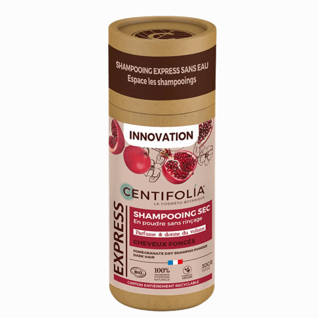 Shampoing Sec Poudre cheveux foncés Grenade Bio