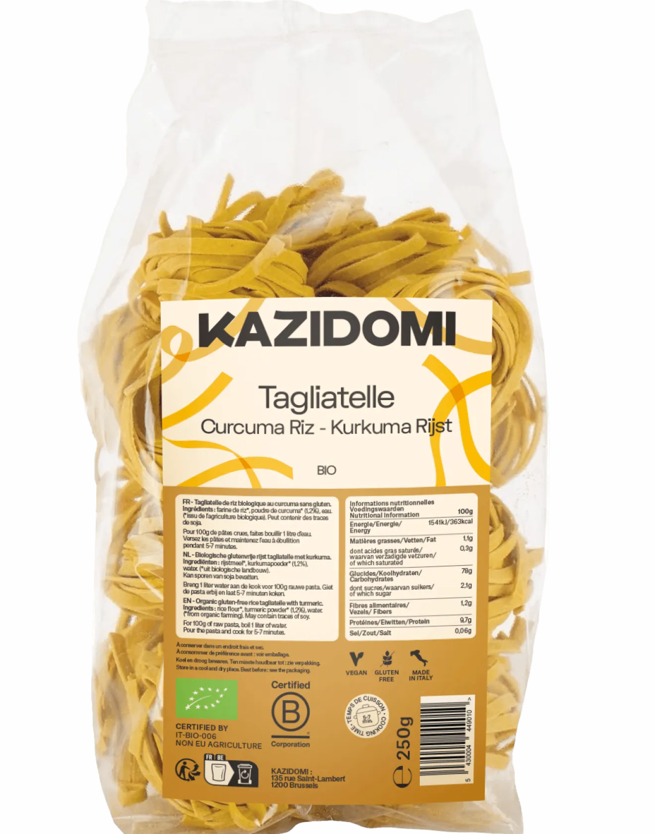 Tagliatelle riz curcuma Bio
