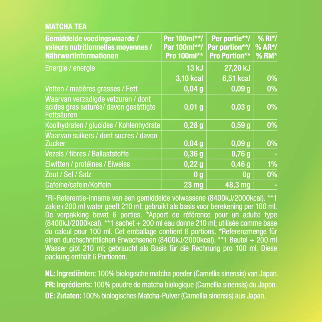 Thé matcha instantané Bio