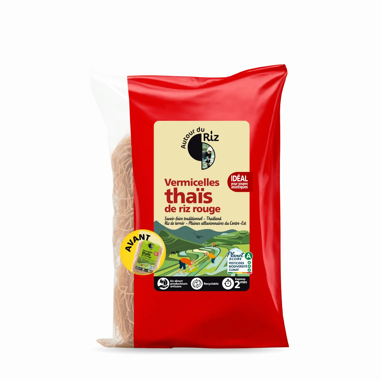 Vermicelles Riz Thaï Rouge Bio